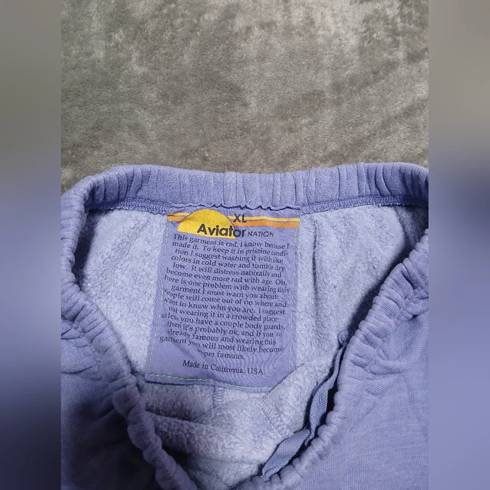 Aviator Nation Lavender Sweatpants with Pink Lightning Bolts - Picture 4 of 8